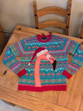 Blizzard Bay Women's Flamingo Holiday Sweater, Size Medium
